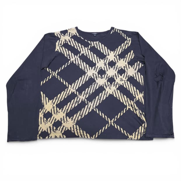 XL 버버리 네이비 패턴 데미지 긴팔 롱슬리브