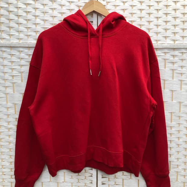 레드 크롭 후디