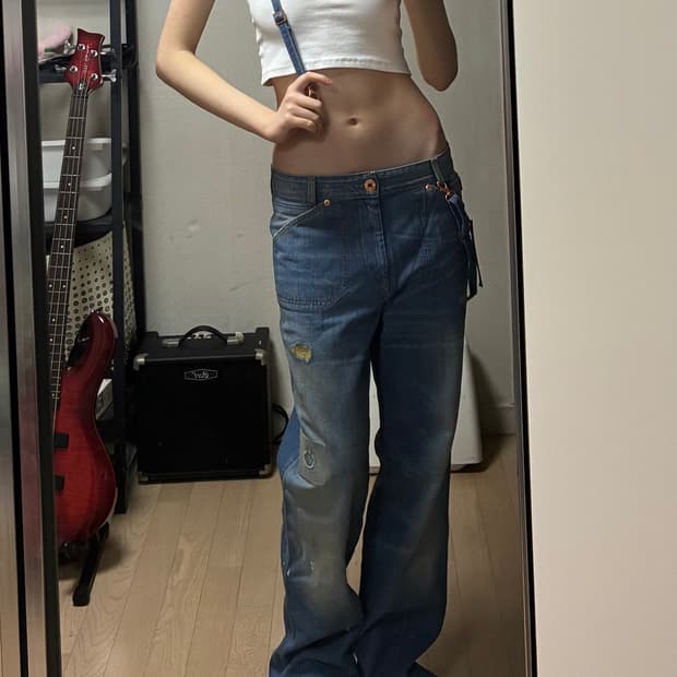 디젤 로우라이즈 와이드팬츠