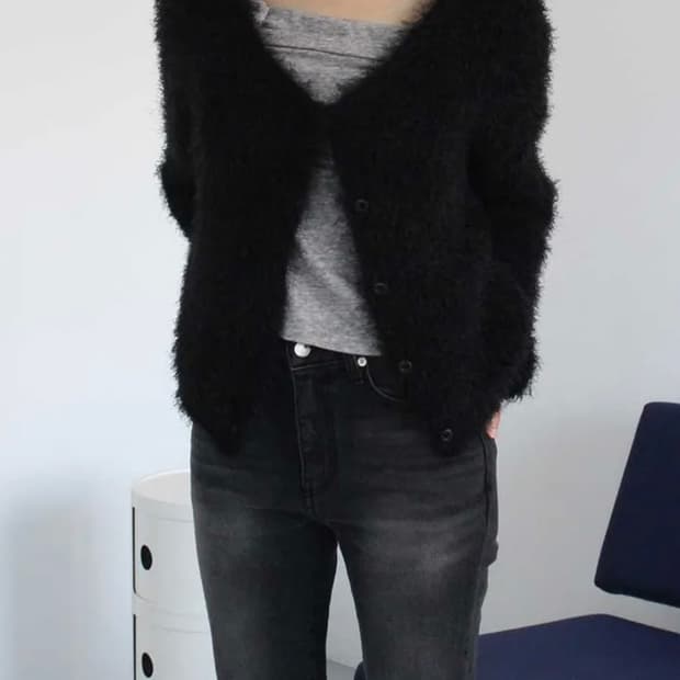 [새상품] 이오엔 앙고라 퍼 가다건