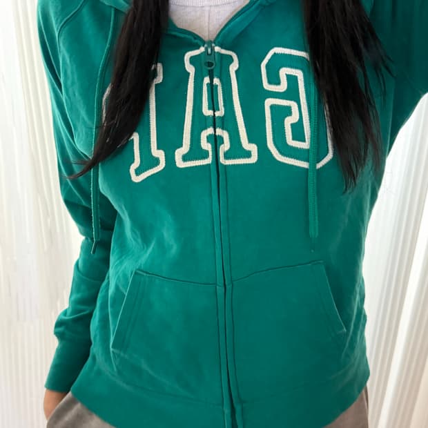 갭 청록 후드집업 m