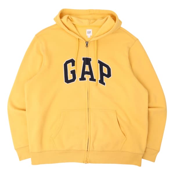 갭 옐로우 로고 후드집업