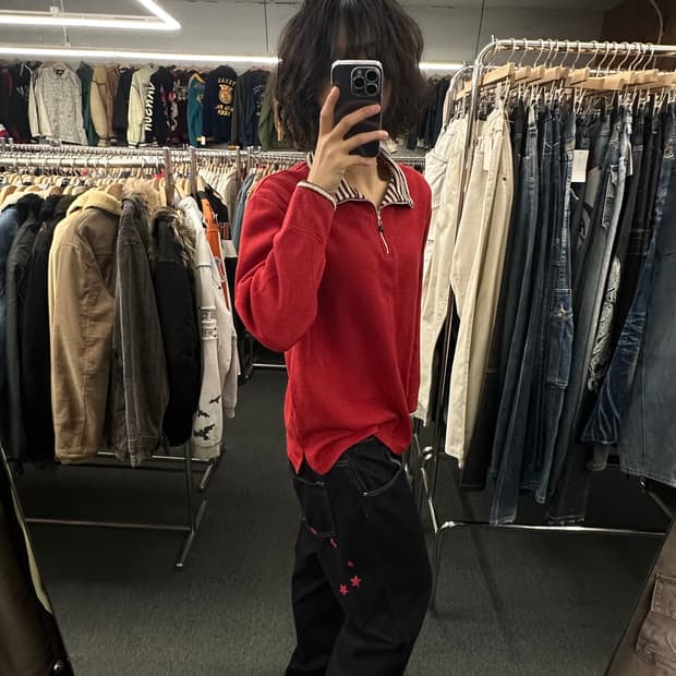 L)Sany Madonna 빈티지  하프집업 니트