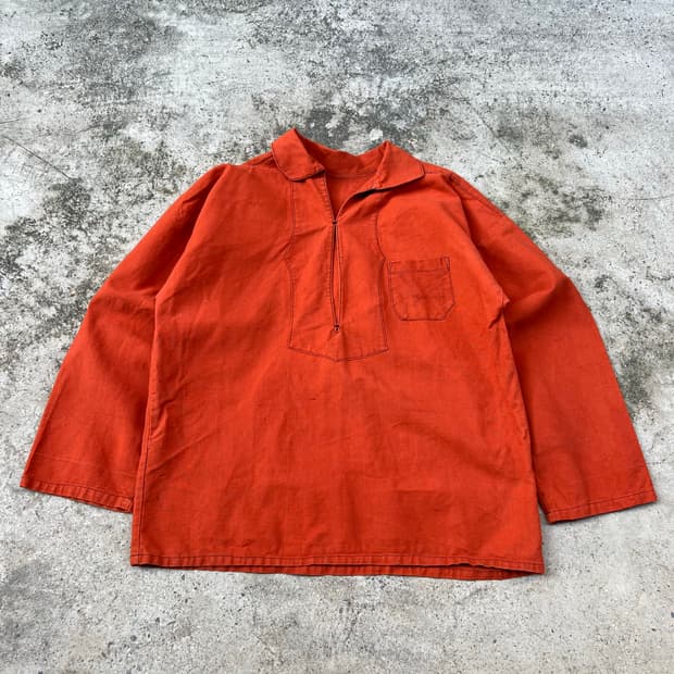 OLD VINTAGE ORANGE FRENCH 프렌치피셔맨스목자켓