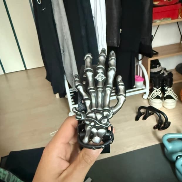 해골버클 스터드 벨트