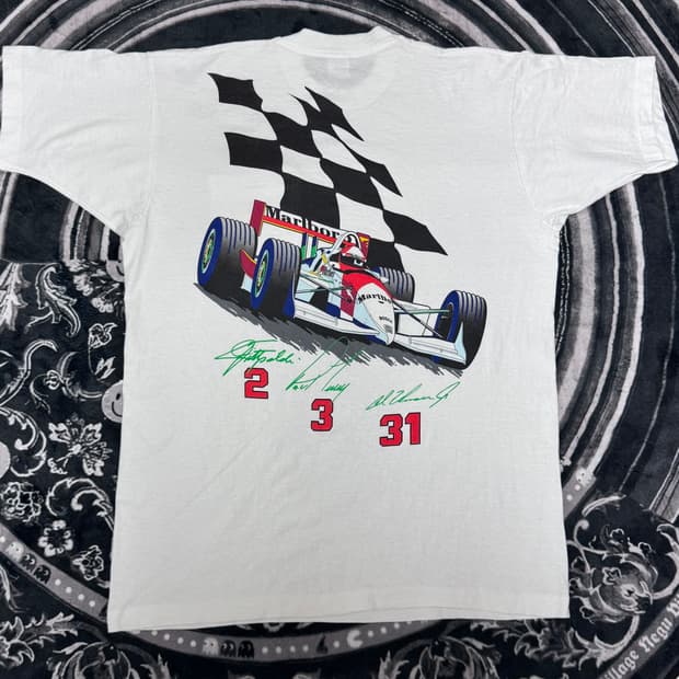 (XL) 90s 빈티지 말보로 프로모 레이싱 반팔 티셔츠