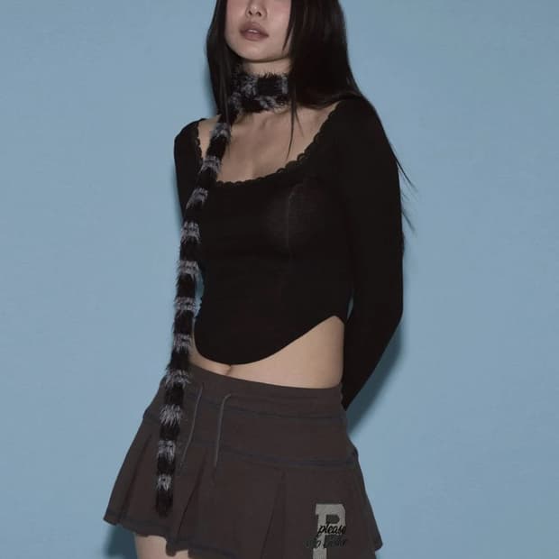 플리즈노팔로우 플리츠 스커트(새상품)