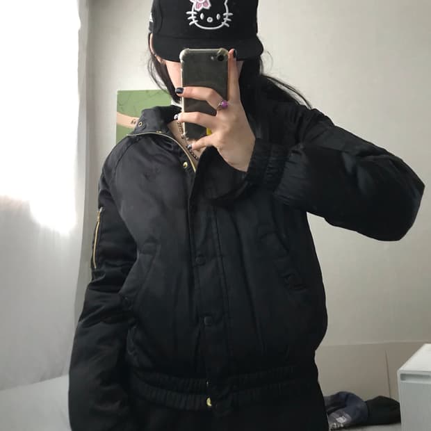 아디다스 블랙 Ma-1 패딩