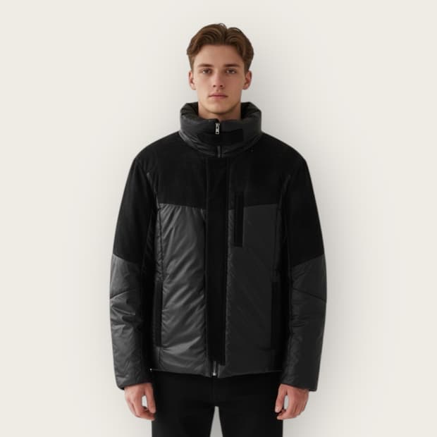 105~110/ 타임옴므 벨벳 블렌딩 나일론 구스다운 패딩