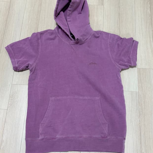 스투시 반팔 후드 핑크 S