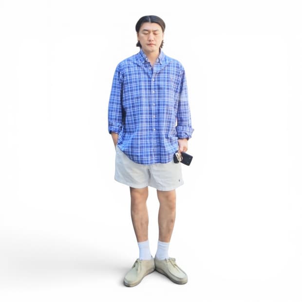 폴로 랄프로렌 체크셔츠 XXL M0740