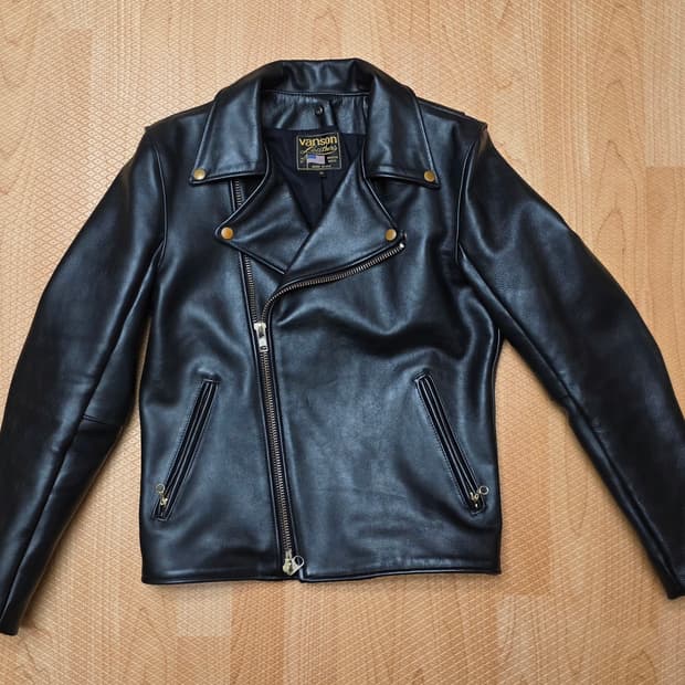 Vanson c2 일본 별주모델 더블가죽자켓 (36)