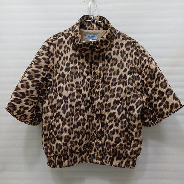 센존 레오파드 반팔 패딩 자켓 여성 L 훌륭 사랑봉봉