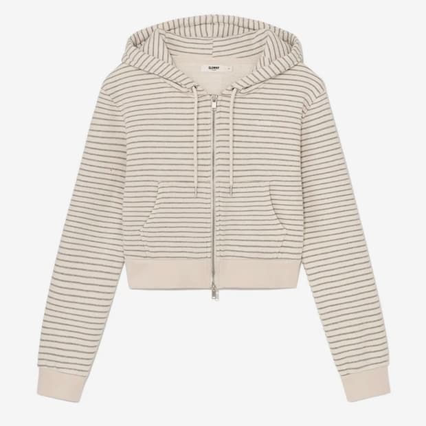 글로니 스트라이프 후드집업