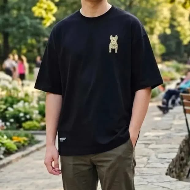 라이프워크 프렌치불독 반팔티 M