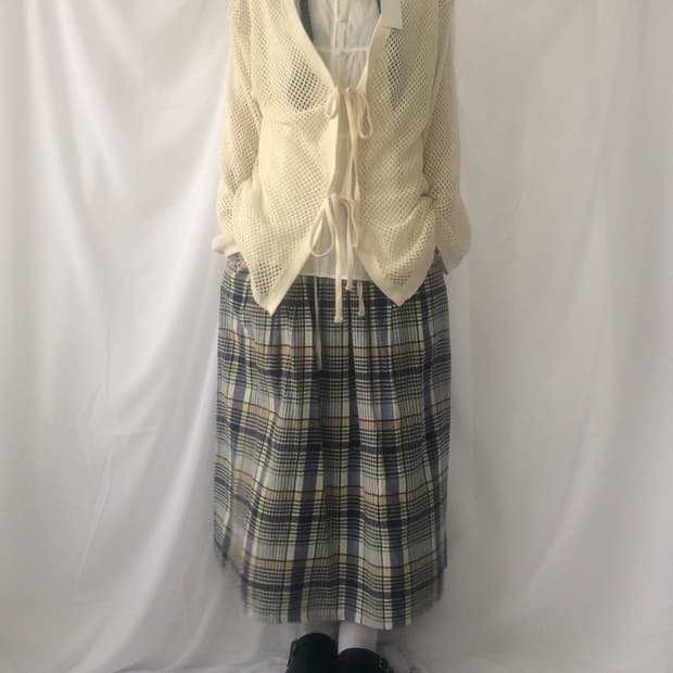Tied punching knit cardigan