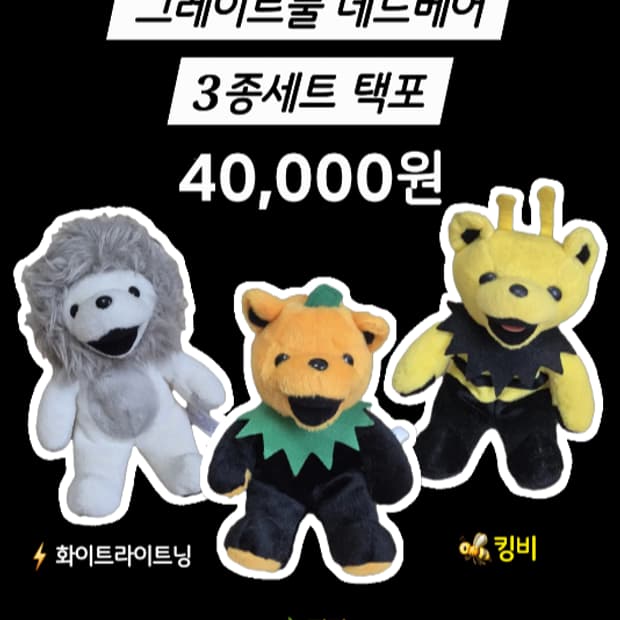 그레이트풀 데드베어 인형 3종 세트