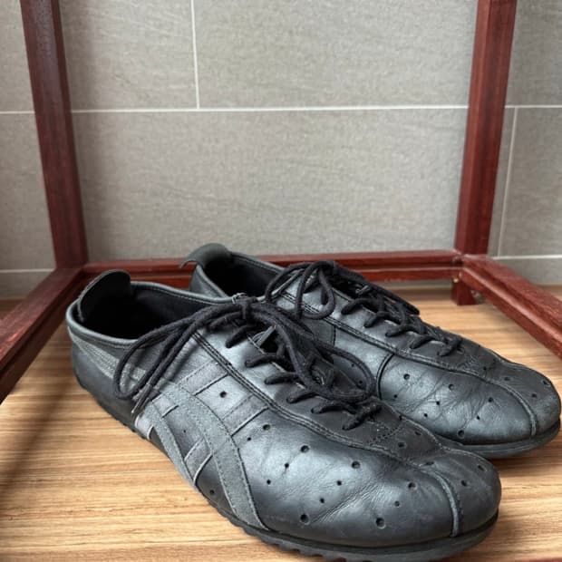 빈티지 오니츠카 타이거 케이린 레더 블락