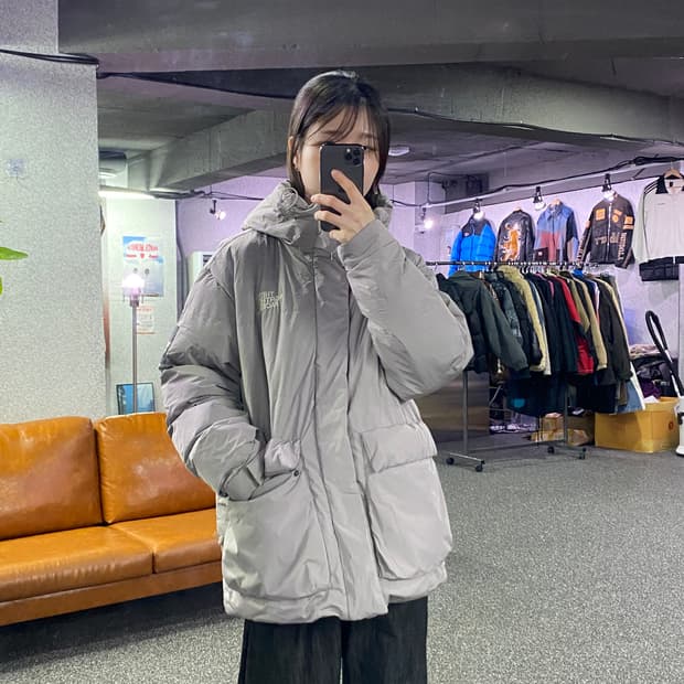 노스페이스 미디움 라이트 그레이 패딩 B4065