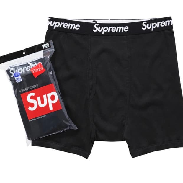 슈프림 헤인즈 박서 브리프 블랙 S