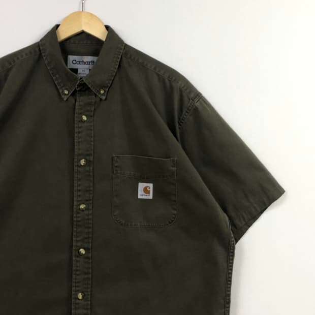 XL 칼하트 카키 워크 셔츠
