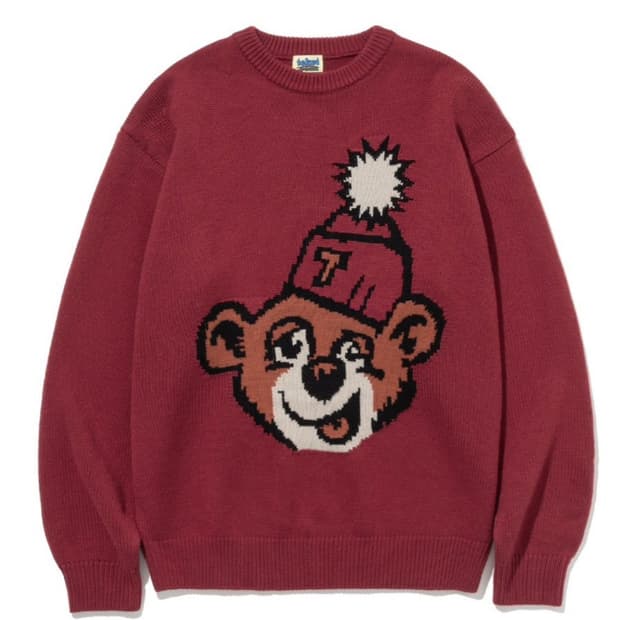 테켓 bear's hug knit red (L)