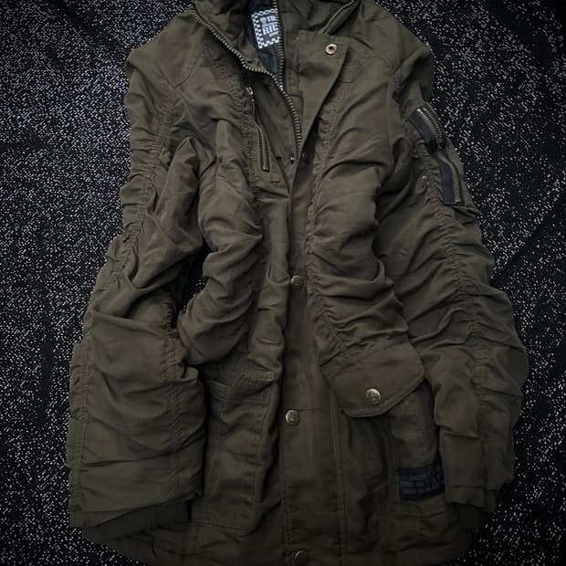 *rare design* 2000s Y2K 카키 셔링자켓 