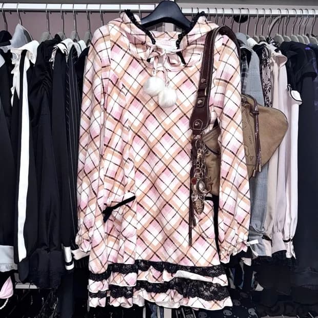 TRALALA 트랄라라 연핑크 체크 캉캉 프릴 원피스