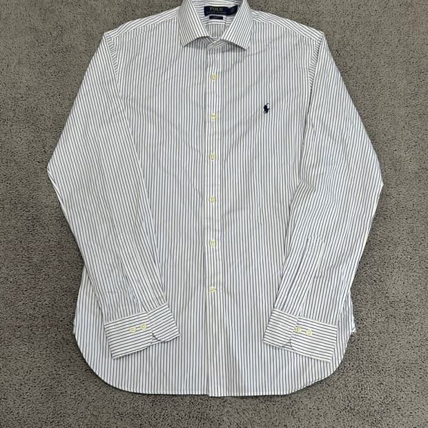 (15.5/39) 폴로랄프로렌 슬림핏 네이비 스트라이프 코튼 셔츠