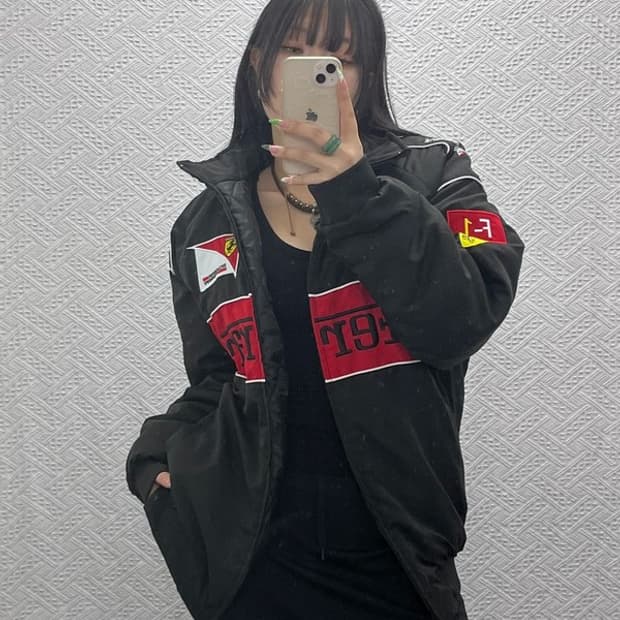 빈티지 페라리 스트릿 모터사이클 레이싱 F1 점퍼 자켓 XL C08935
