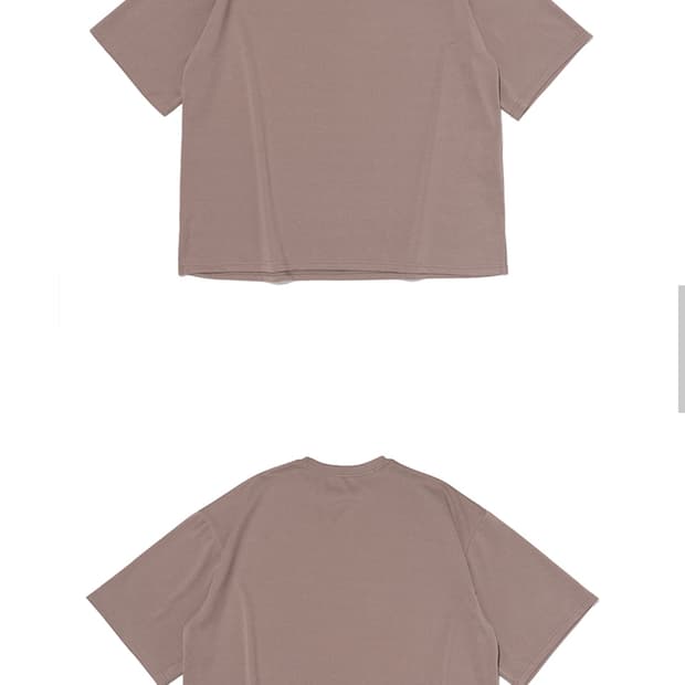 acon 아콘스튜디오 베이직 박스핏 분또 트임 반팔티셔츠 (베이지)