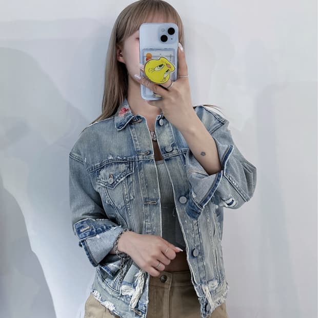 폴로 데님앤서플라이 데미지 데님 자켓