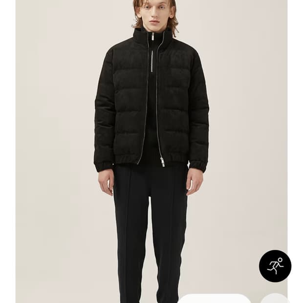제이리움 스웨이드 구스다운 패딩 (남녀공용) 블랙 M 