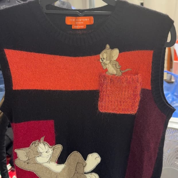 ICE HISTORY 톰과 제리 니트 조끼 M