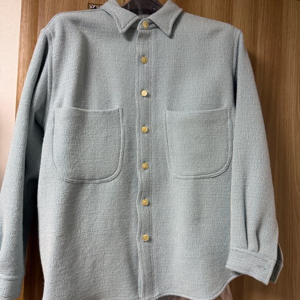 [3]오라리 22aw 셔틀랜드 울 오가닉 셔츠 블루종