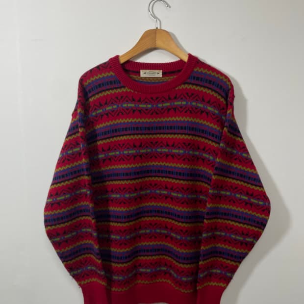 일본빈티지 노르딕 울100% 니트 Free - K23 