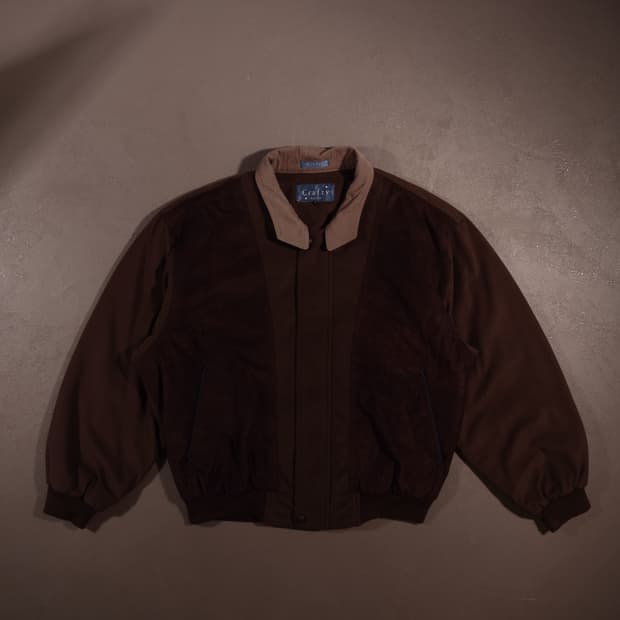 일본빈티지 벨벳 블루종 봄버자켓