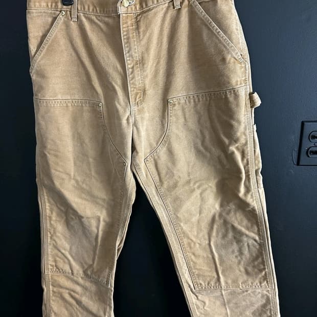 OG USA Vintage 칼하트 B01 BRN 더블니 팬츠 38X32