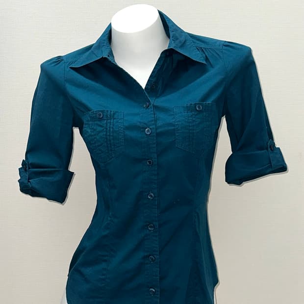 빈티지 청록 슬림핏 셔츠