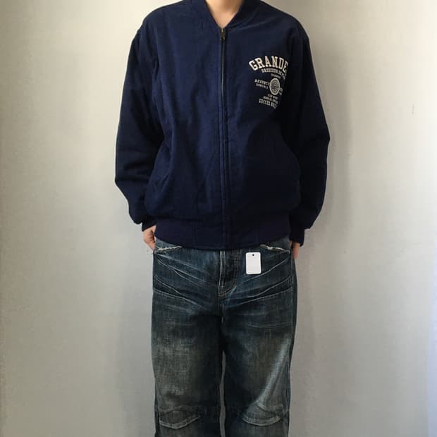 Lettering point bomber jacket