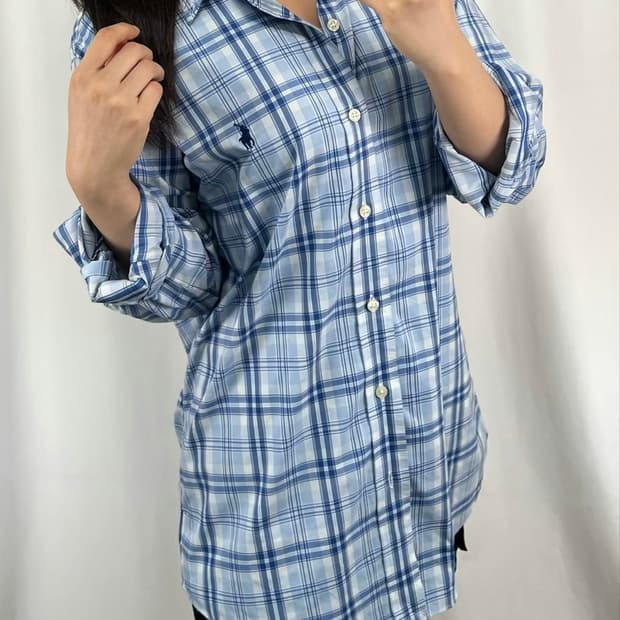 폴로 QR 체크 셔츠