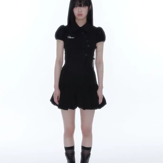 카시코 퍼프 프레피 미니 드레스 원피스 S