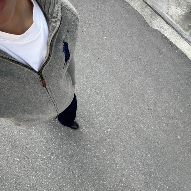 폴로 빅포니 니트 집업