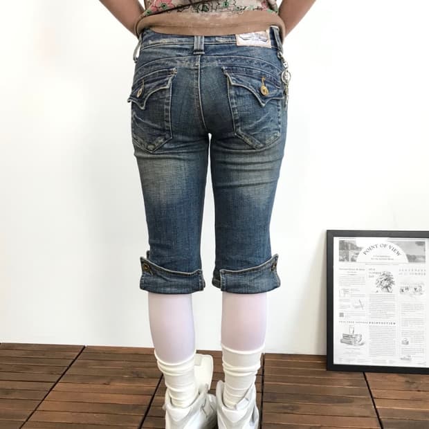 세실맥비 데님 카프리팬츠 Y2K 갸루