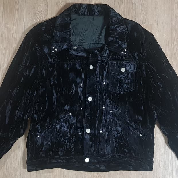 youth pleated stud trucker jacket