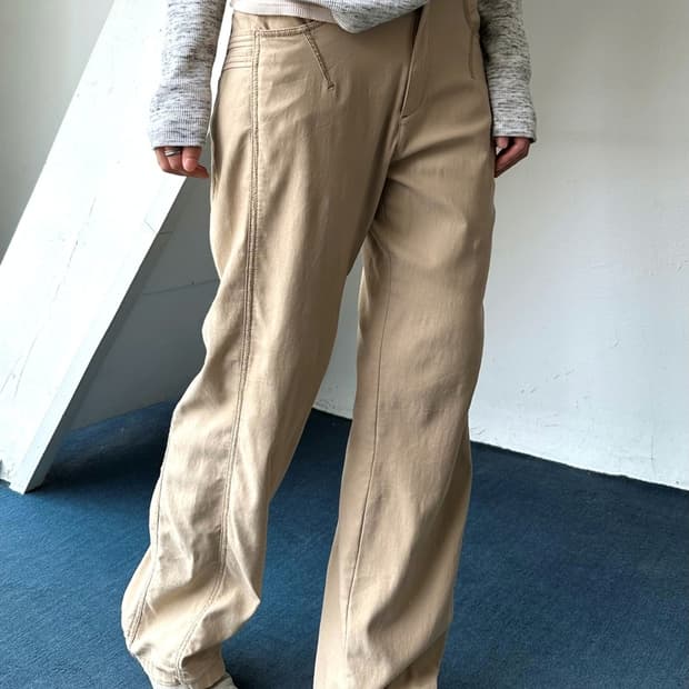 PU blended stretched panel pants