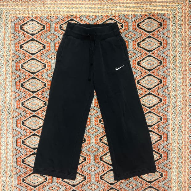 나이키 스우시 블랙 기모 와이드팬츠 여성XS