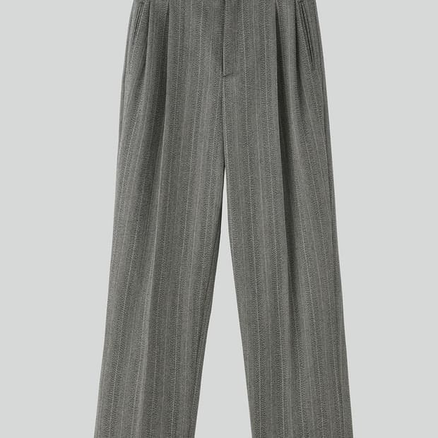 (S) 렉토 24FW 브로큰 헤링본 투 턱 와이드 팬츠