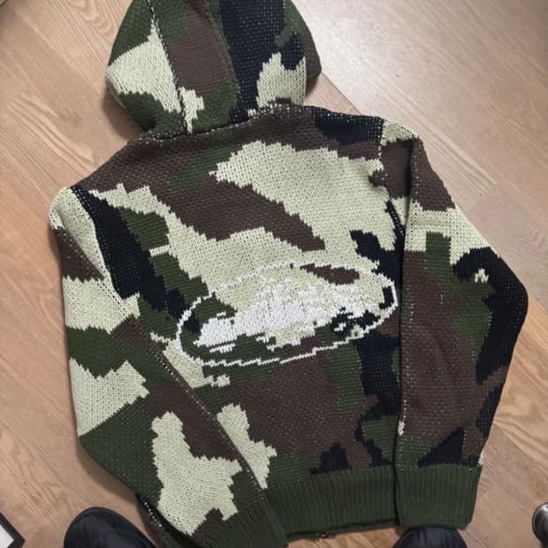 코르테이즈 카모 니트 후드집업