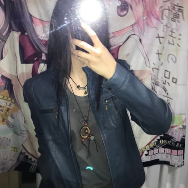 재패니스 블루 레더자켓